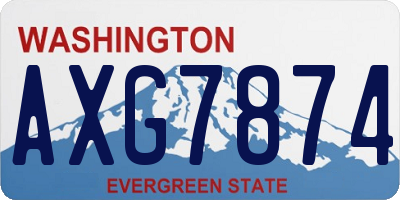 WA license plate AXG7874