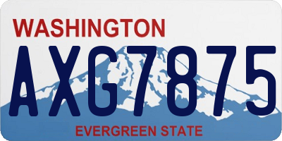 WA license plate AXG7875