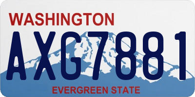 WA license plate AXG7881