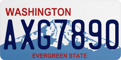 WA license plate AXG7890