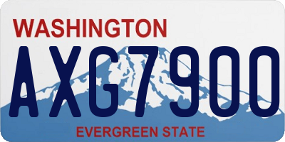 WA license plate AXG7900