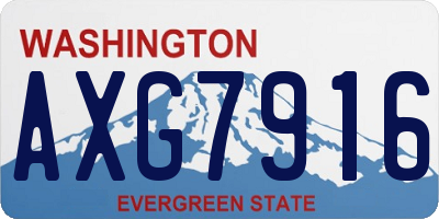 WA license plate AXG7916