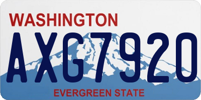 WA license plate AXG7920