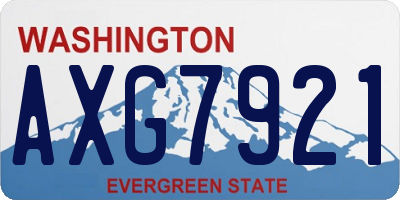 WA license plate AXG7921