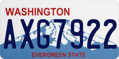 WA license plate AXG7922