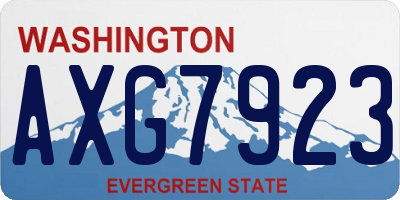 WA license plate AXG7923