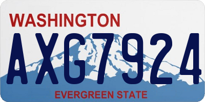 WA license plate AXG7924