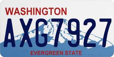 WA license plate AXG7927