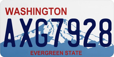 WA license plate AXG7928