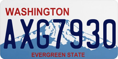 WA license plate AXG7930