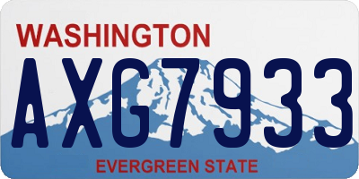 WA license plate AXG7933