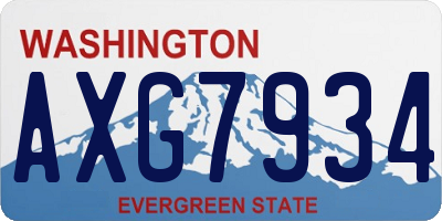 WA license plate AXG7934