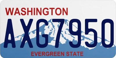 WA license plate AXG7950