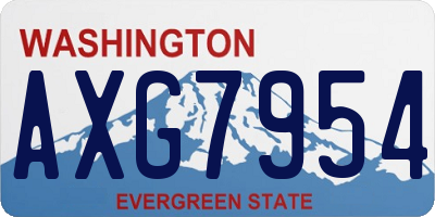 WA license plate AXG7954