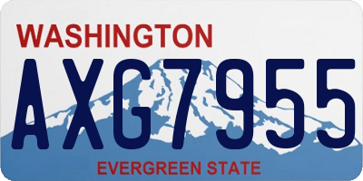 WA license plate AXG7955