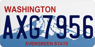 WA license plate AXG7956
