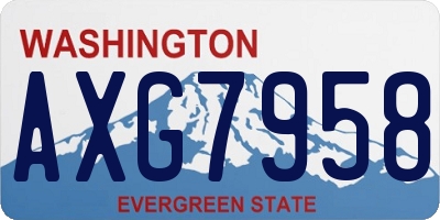 WA license plate AXG7958
