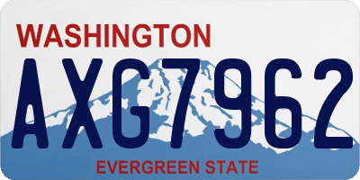 WA license plate AXG7962