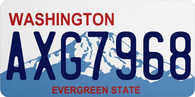 WA license plate AXG7968