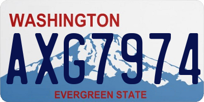 WA license plate AXG7974