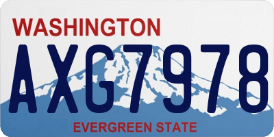 WA license plate AXG7978