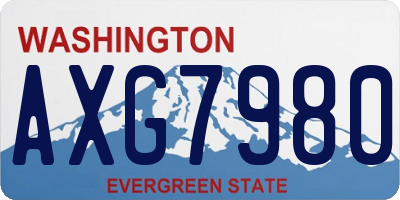 WA license plate AXG7980