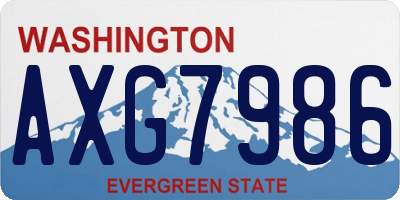 WA license plate AXG7986