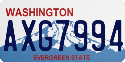 WA license plate AXG7994