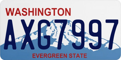WA license plate AXG7997