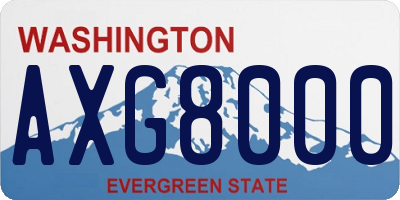 WA license plate AXG8000