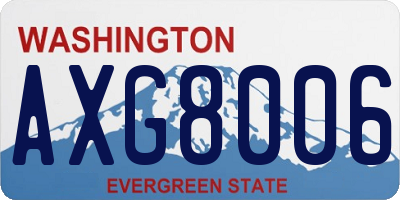 WA license plate AXG8006