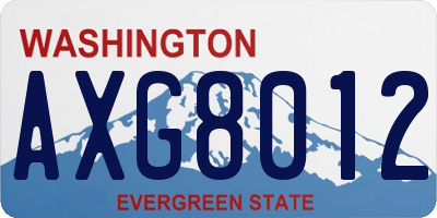 WA license plate AXG8012