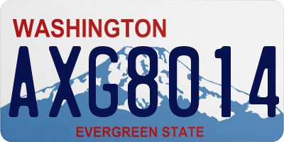 WA license plate AXG8014