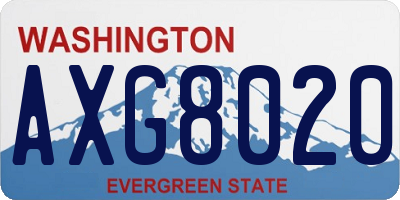WA license plate AXG8020