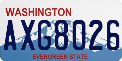 WA license plate AXG8026