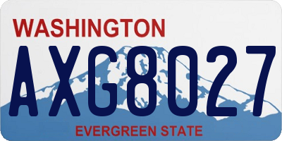 WA license plate AXG8027