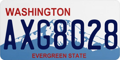 WA license plate AXG8028