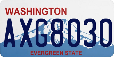 WA license plate AXG8030