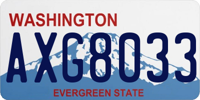 WA license plate AXG8033