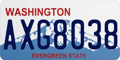 WA license plate AXG8038