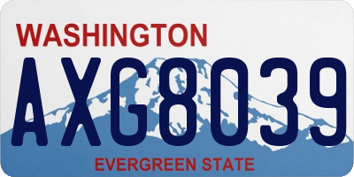 WA license plate AXG8039