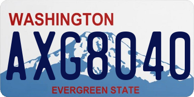 WA license plate AXG8040