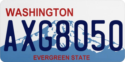WA license plate AXG8050