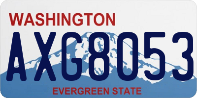 WA license plate AXG8053