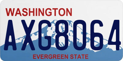 WA license plate AXG8064