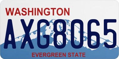 WA license plate AXG8065