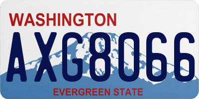 WA license plate AXG8066