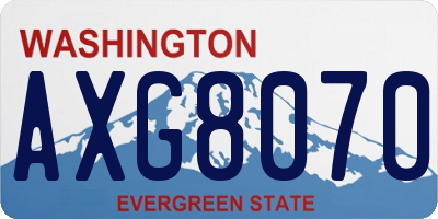 WA license plate AXG8070