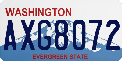 WA license plate AXG8072