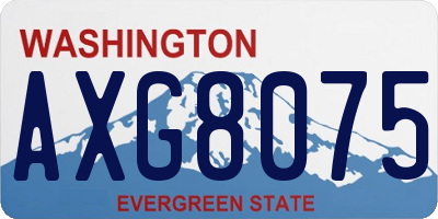 WA license plate AXG8075